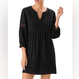 Tommy Bahama Black St. Lucia Linen Blend Dress